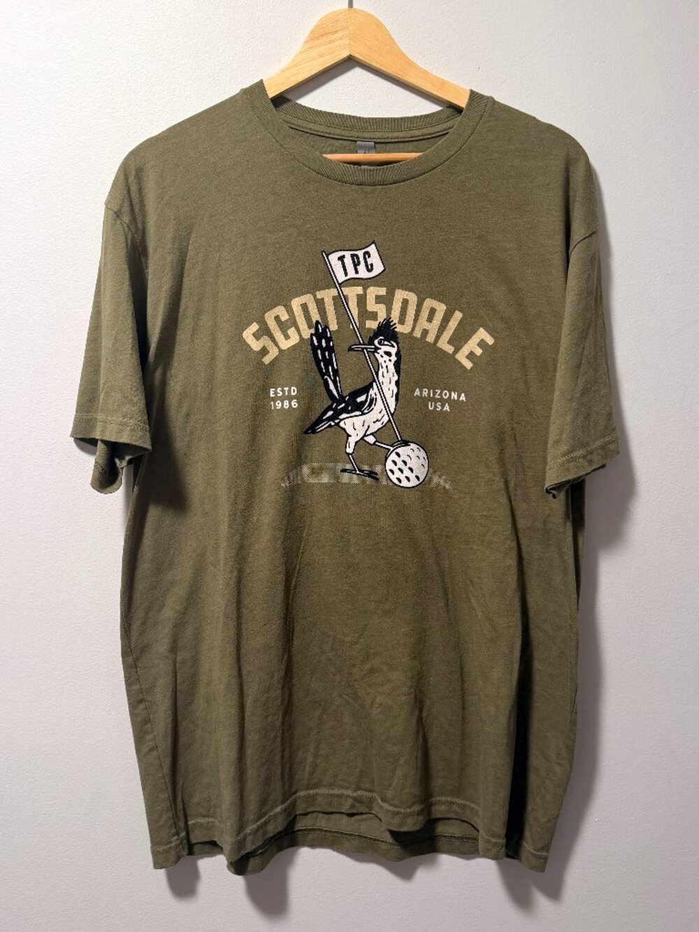 TPC Scottsdale Golf Roadrunner Next Level Shirt Green Mens XL Arizona 1986